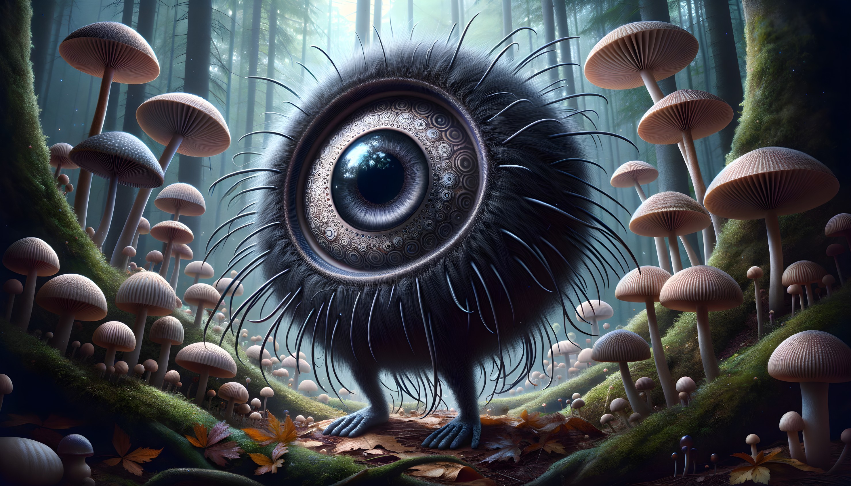 Whimsical Creature in a Mystical Forest Setting