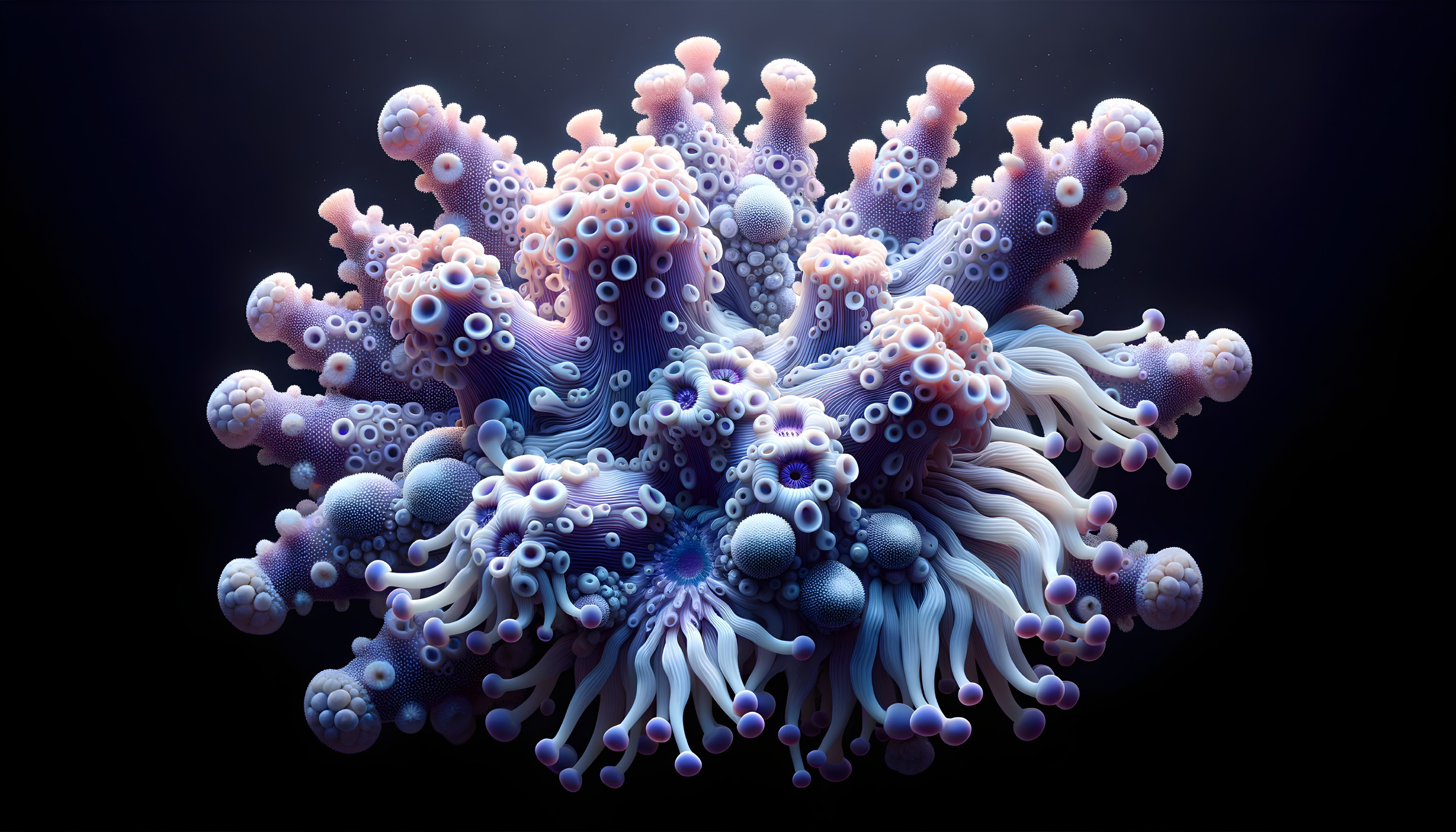 Vibrant Coral Formation in Mesmerizing Underwater Scene