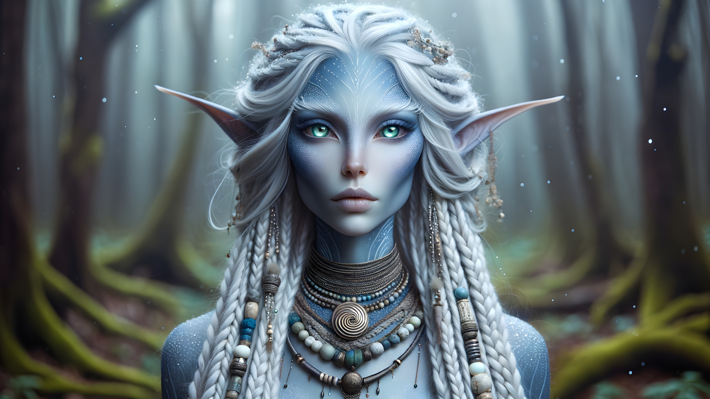 Mystical Figure in Enchanting Forest Setting