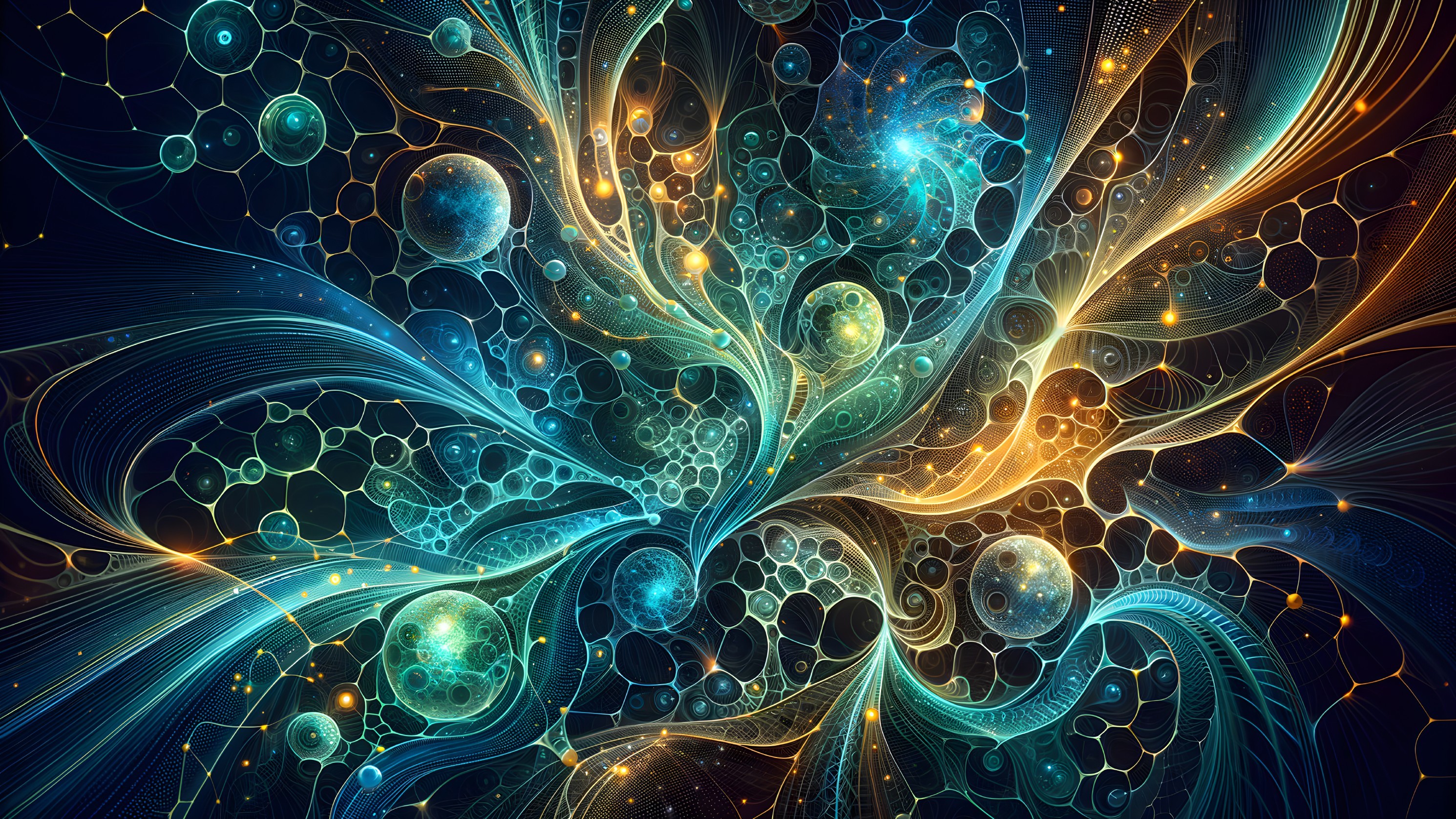 Abstract Composition of Swirling Patterns and Colors