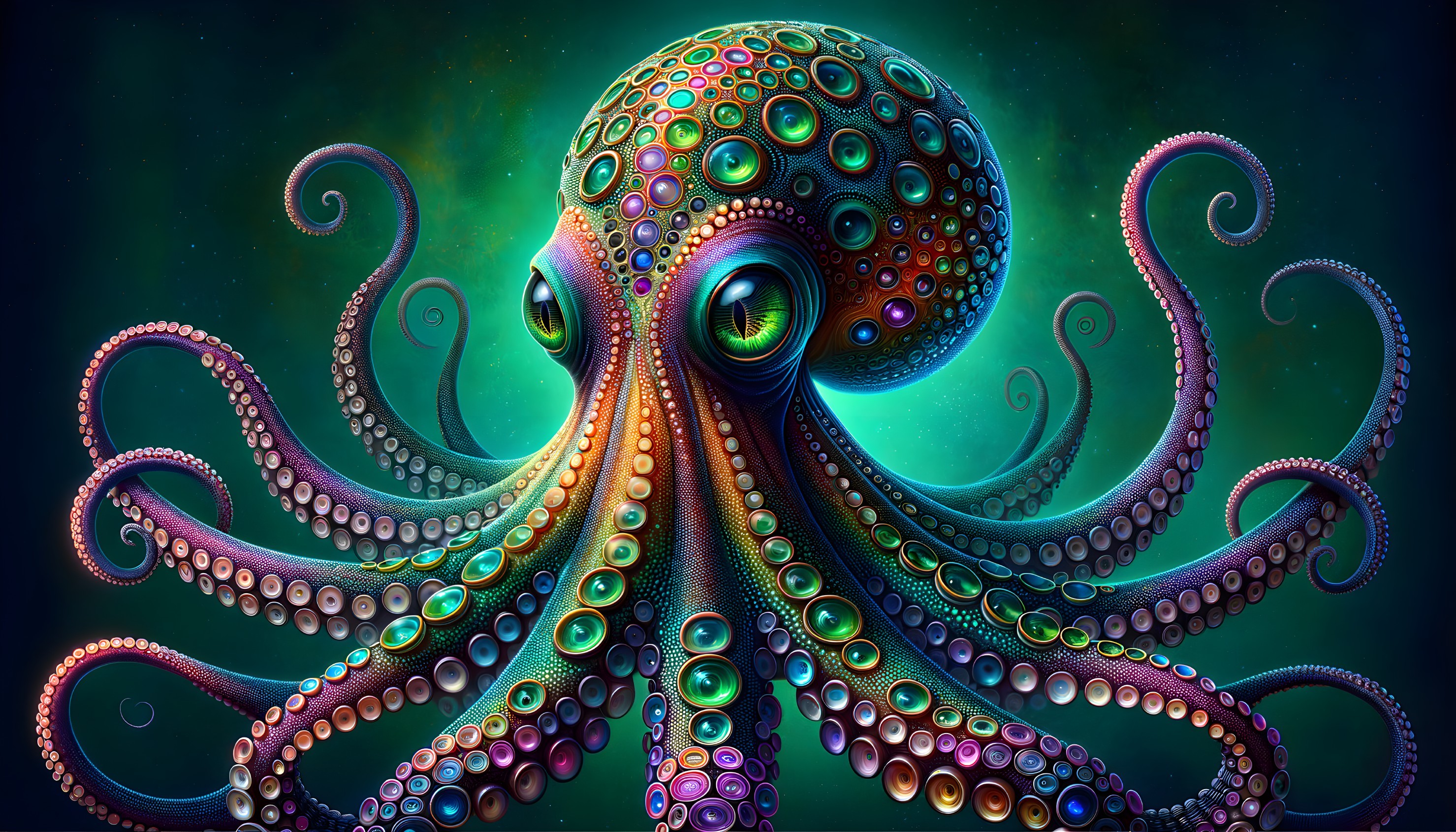 Surreal Octopus in a Mystical Ocean Setting