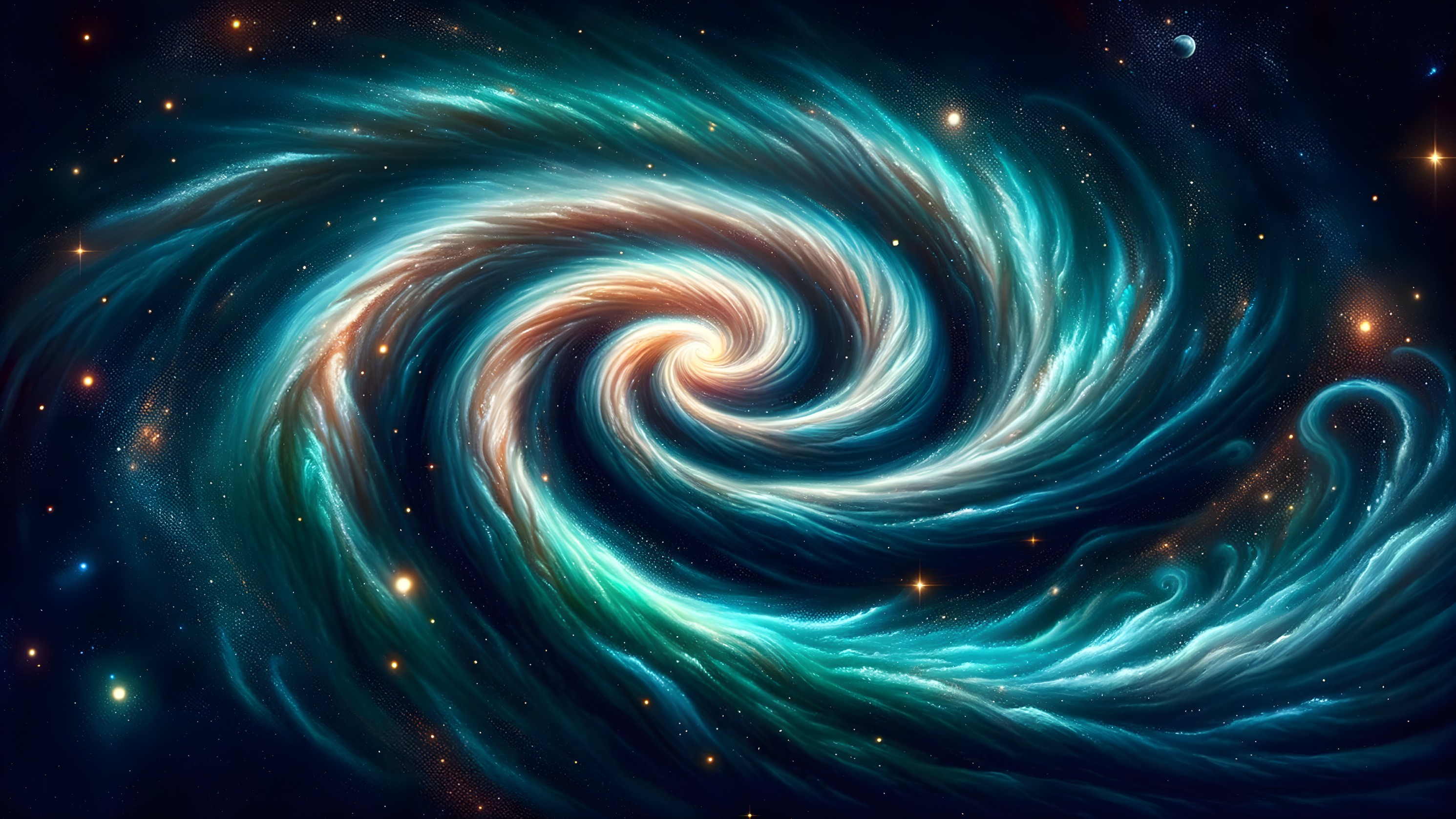 Vibrant Cosmic Swirl of Colors and Stars