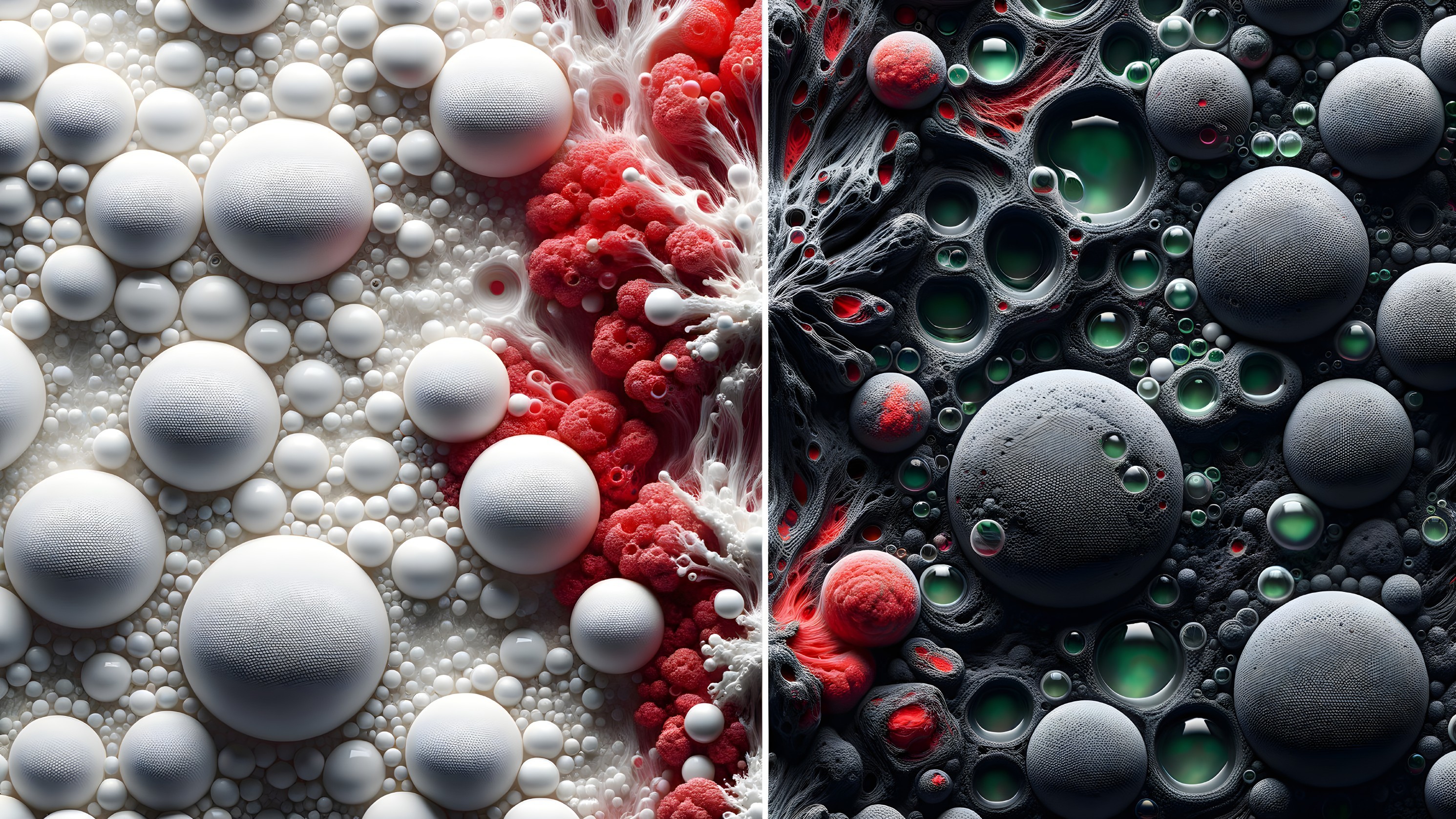 Abstract Microcosms with Vibrant and Dark Spheres