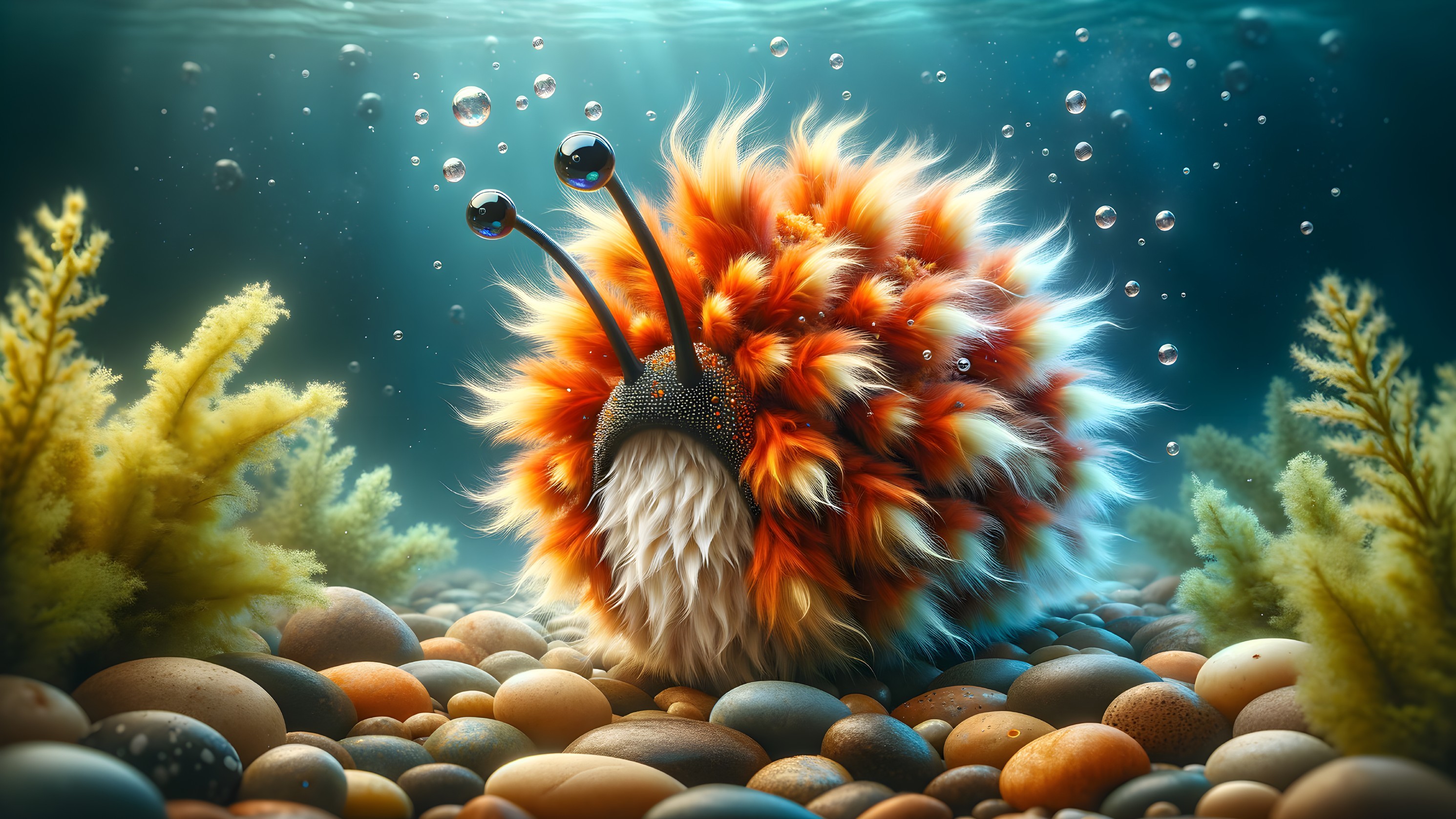 Whimsical Underwater Scene with Colorful Creature