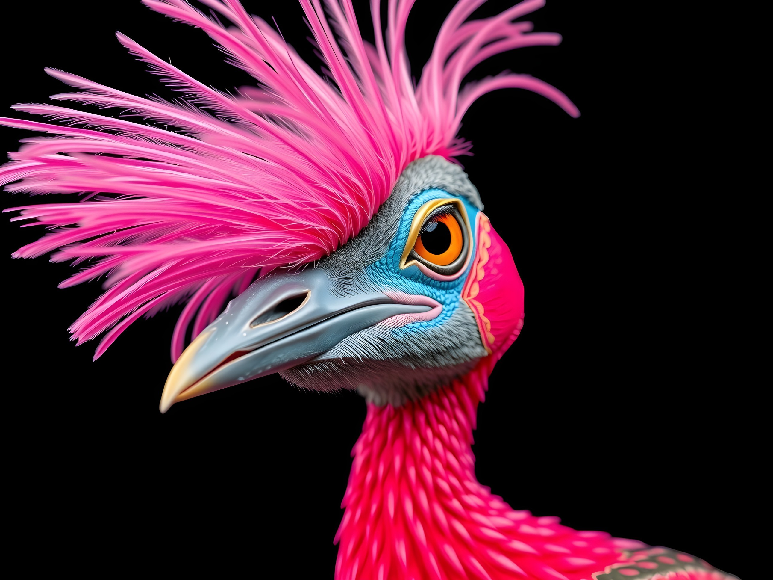 Vibrant Bird with Colorful Plumage and Unique Features