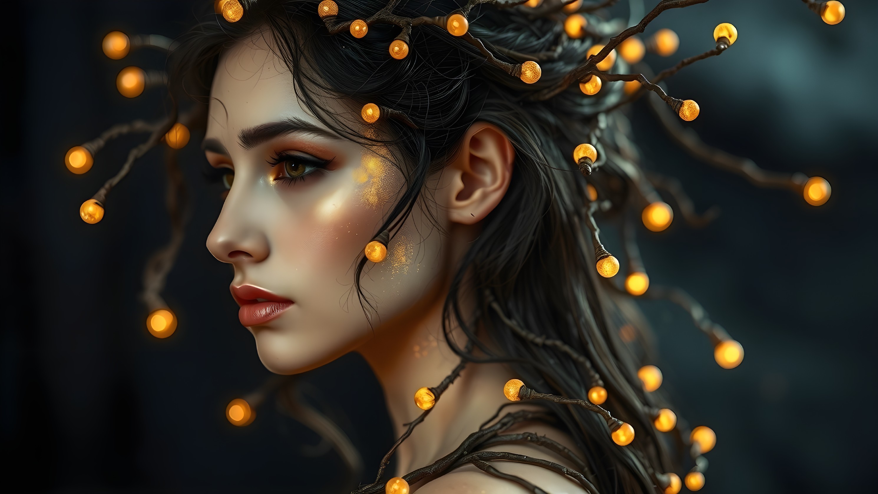 Profile of a Young Woman with Ethereal Features