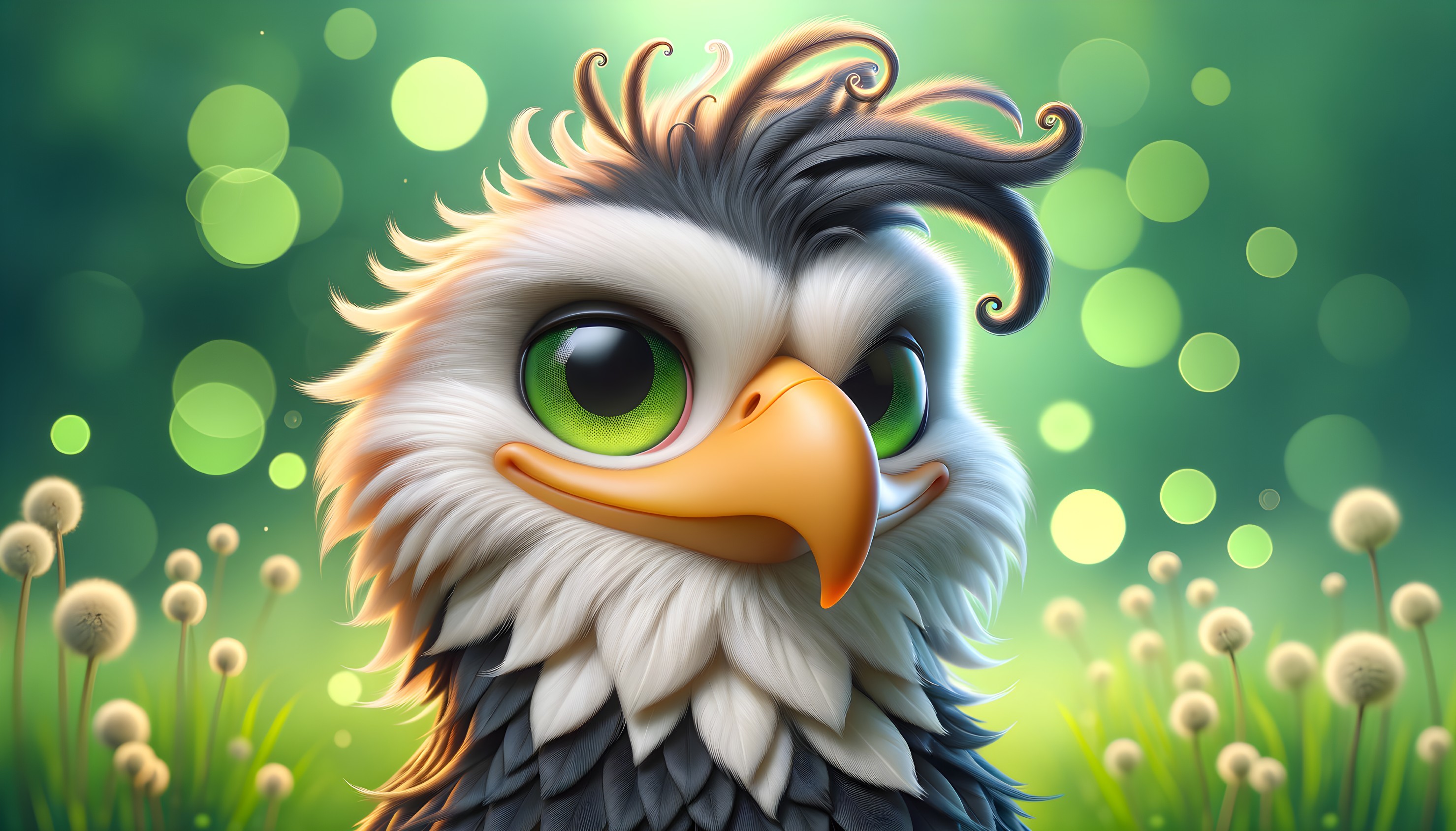 Whimsical Animated Creature with Vibrant Features