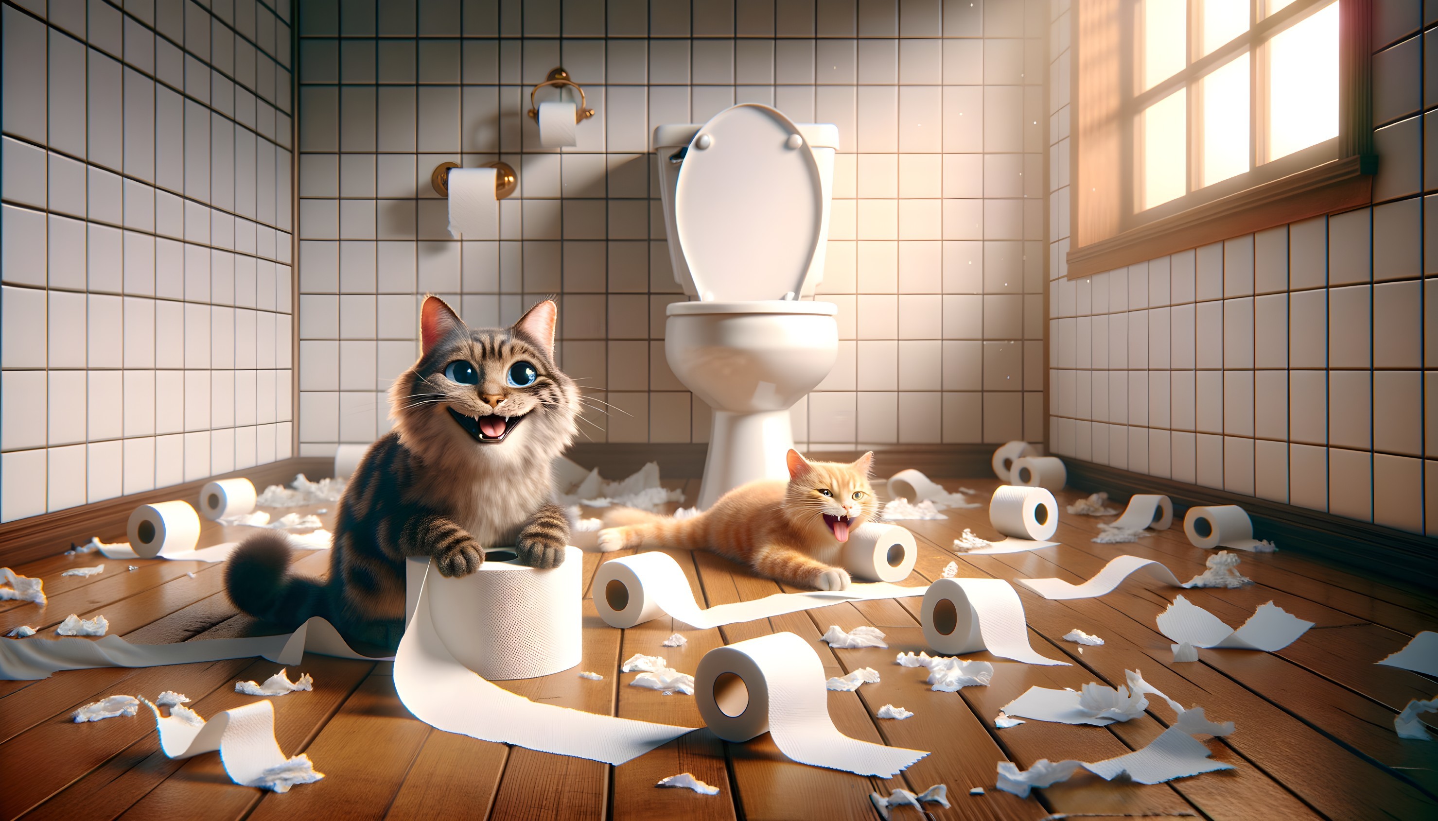 Toilet Paper Tango - Feline Fiasco