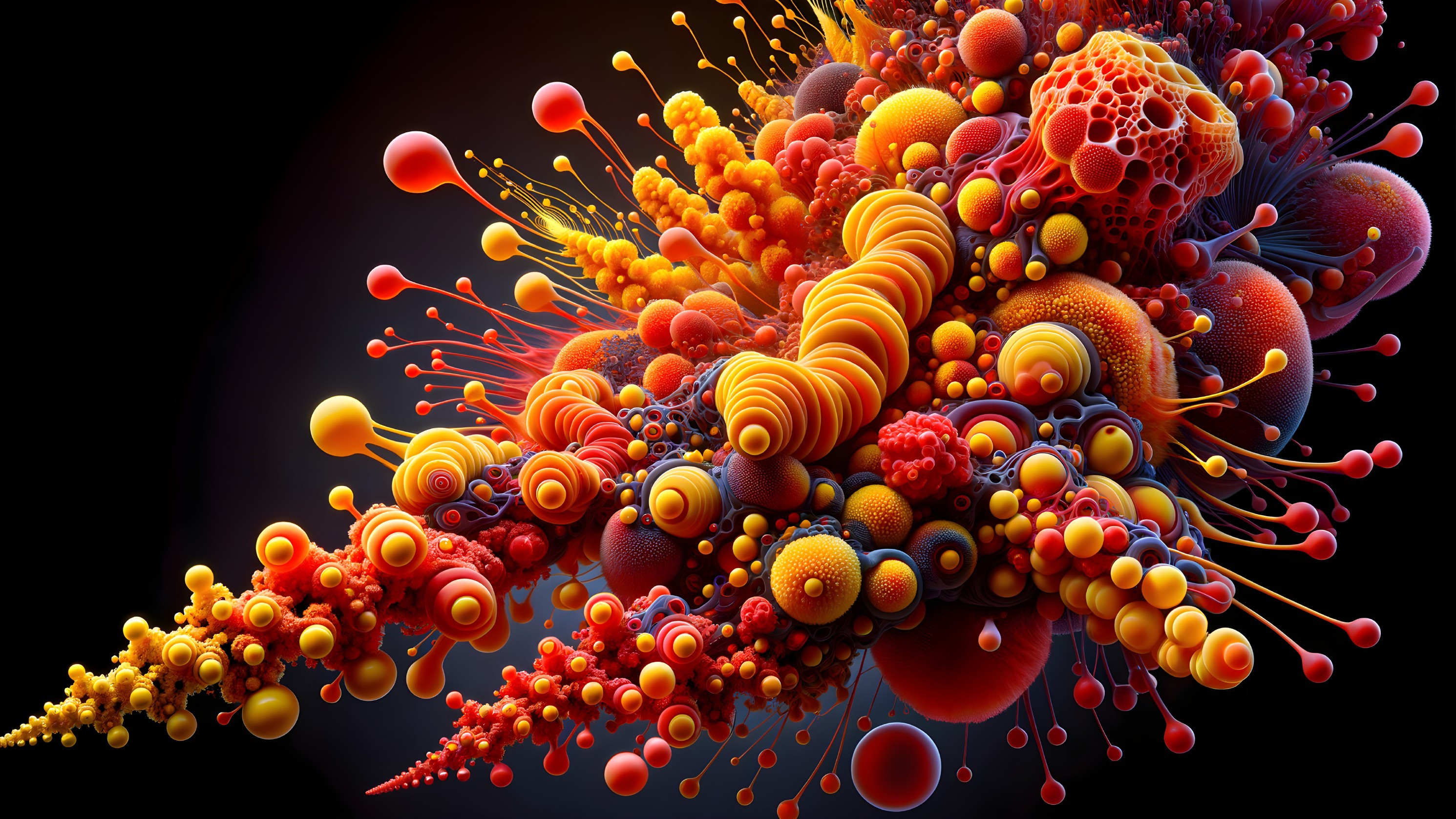 Abstract Colorful Orbs in Dynamic Composition
