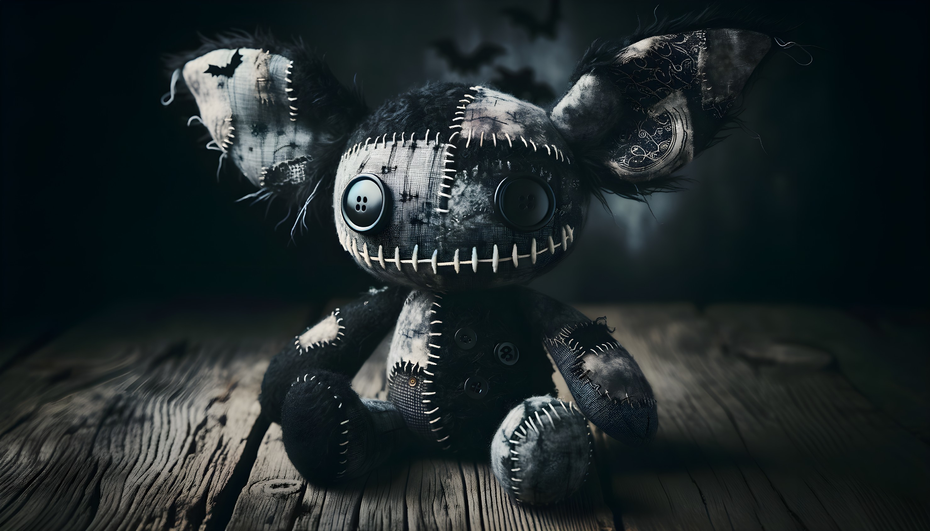 Whimsical Patchwork Toy with Textured Fabrics