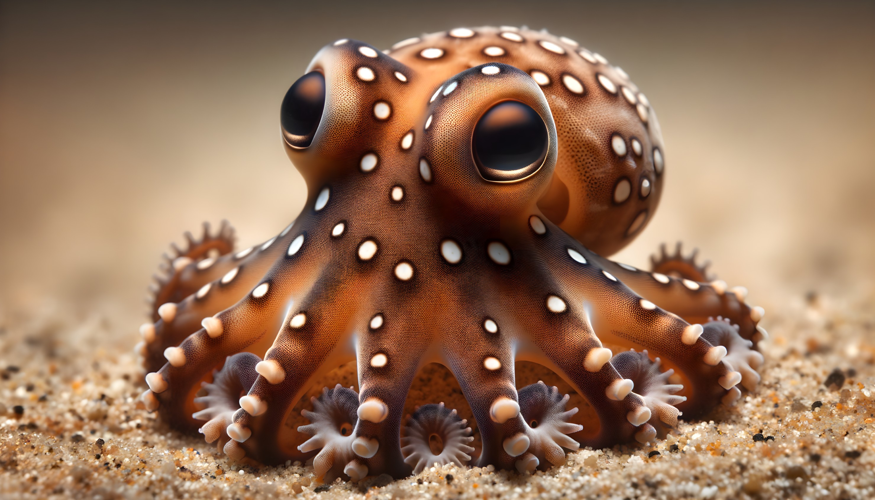 Detailed Description of an Octopus on Ocean Floor