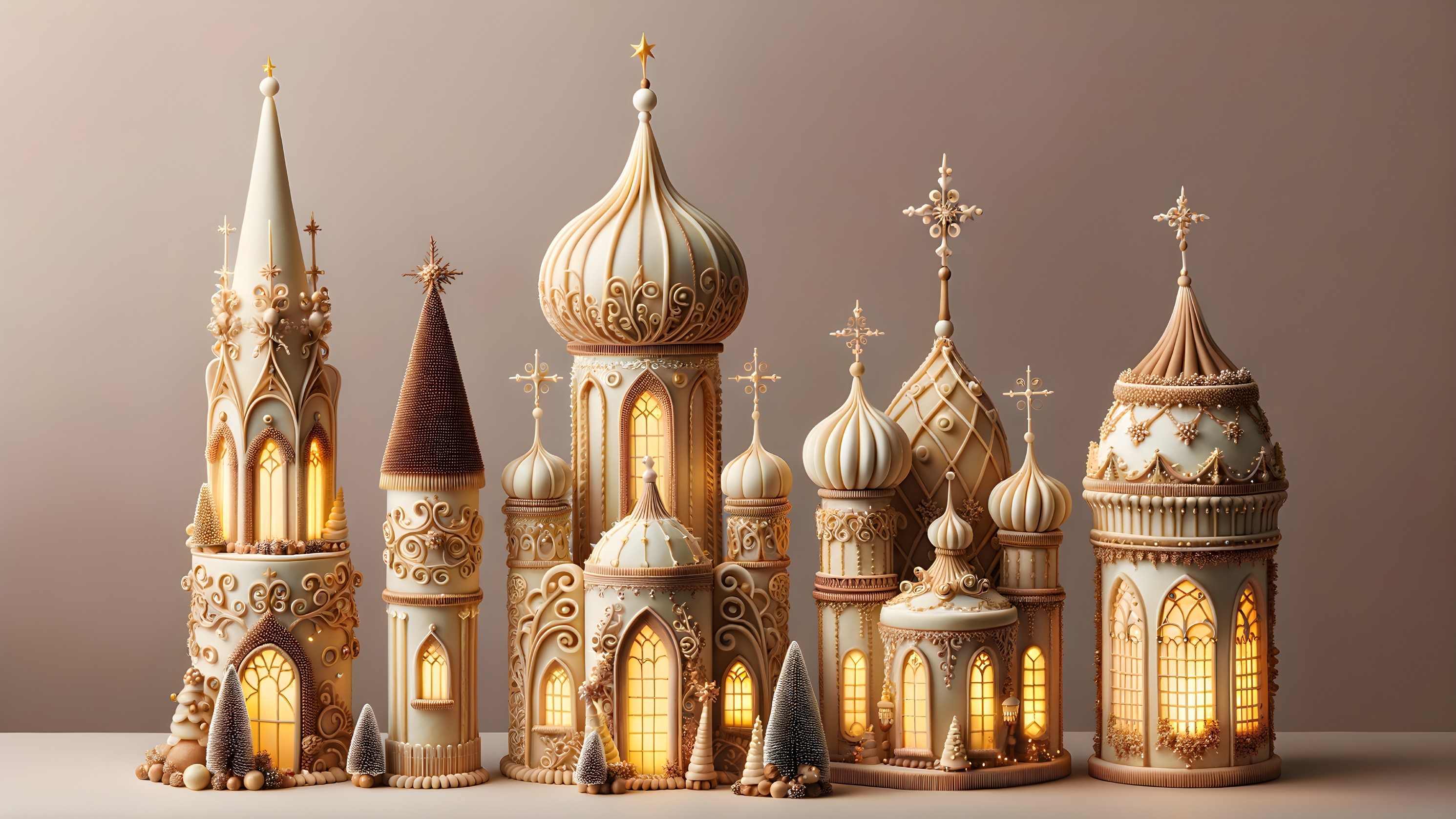 Gingerbread-Inspired Architectural Structures Display
