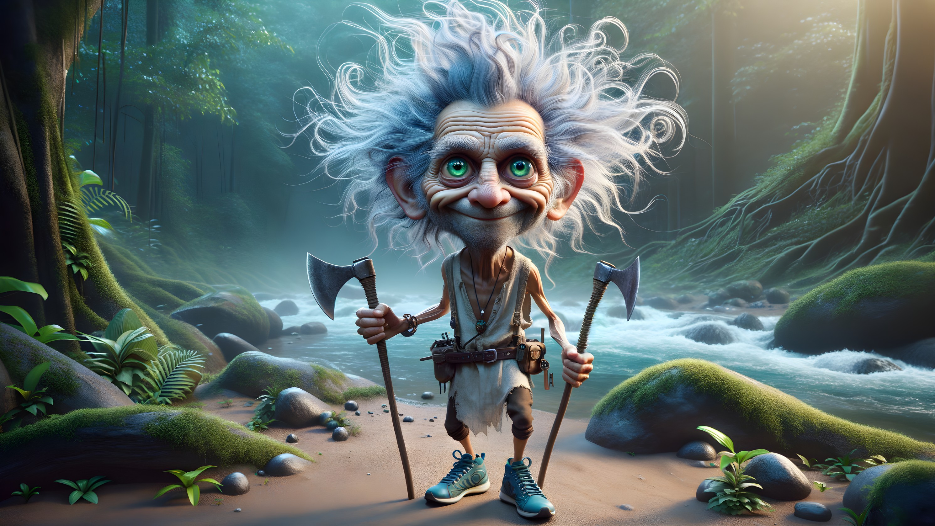 Whimsical Cartoon Character by Serene Riverbank