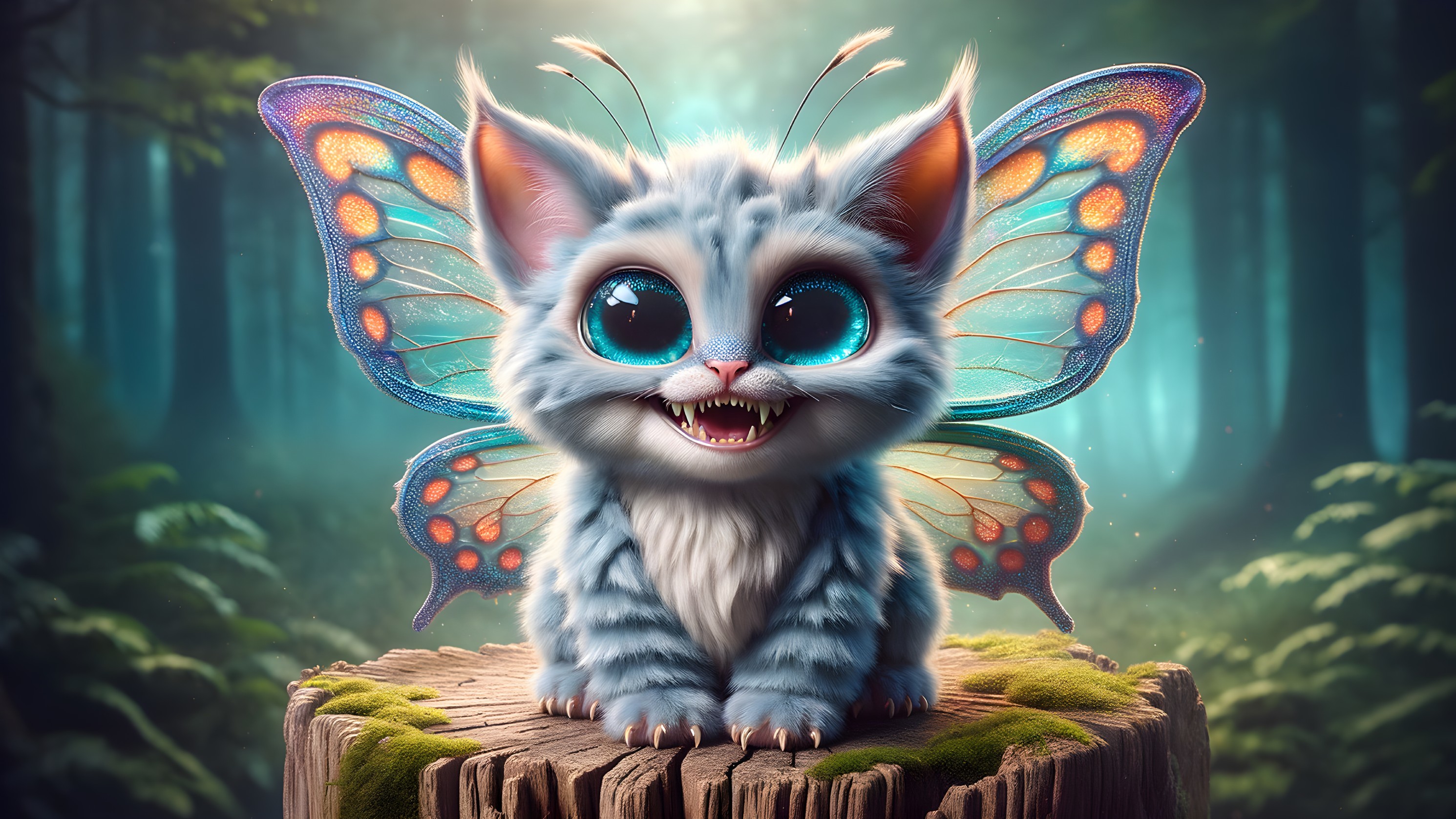 Whimsical Creature in a Mystical Forest Setting
