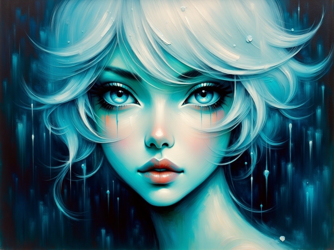 Portrait of a Young Woman with Ethereal Features