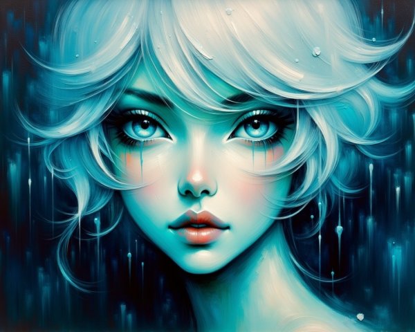 Portrait of a Young Woman with Ethereal Features