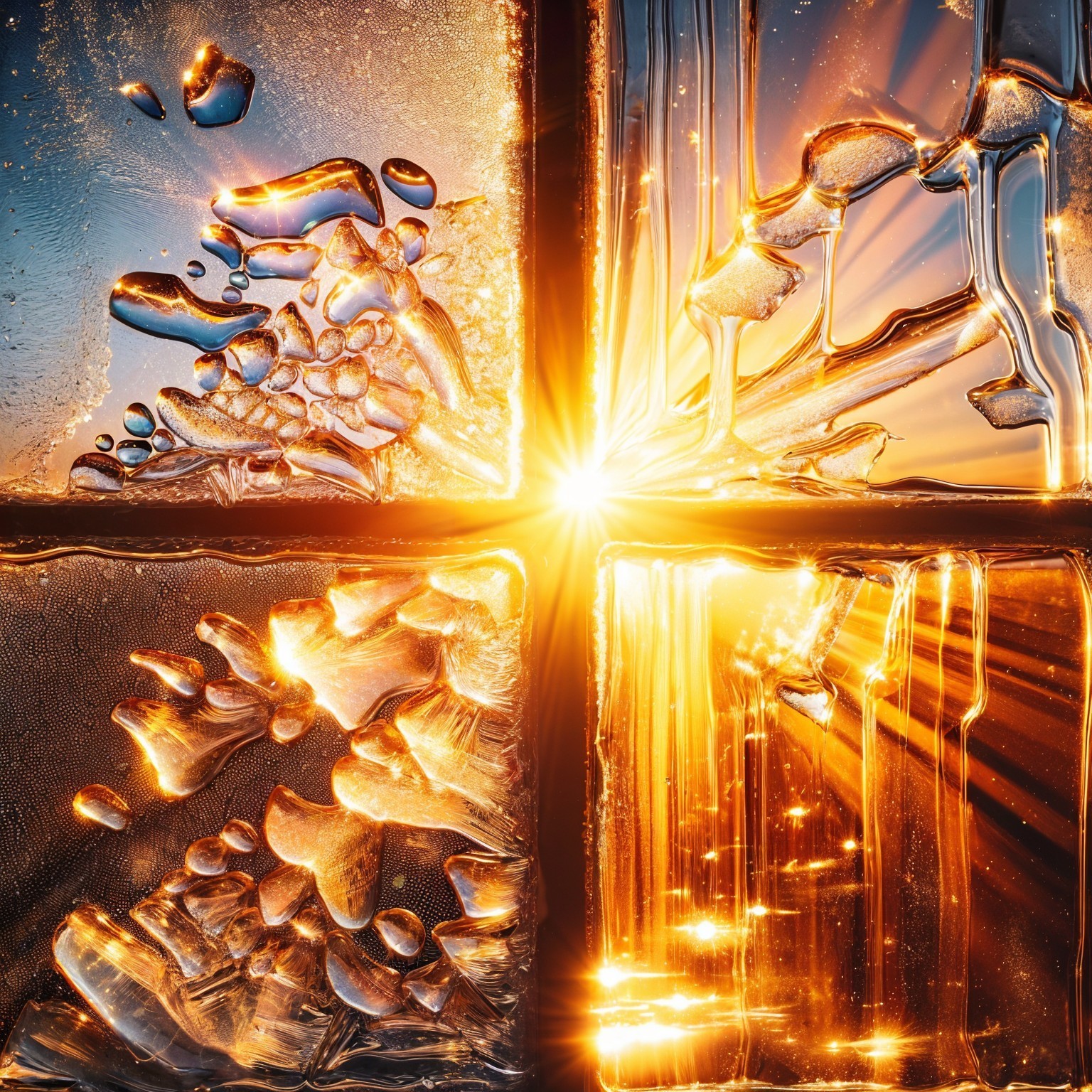 Interplay of Light and Textures in Frosted Window Pane