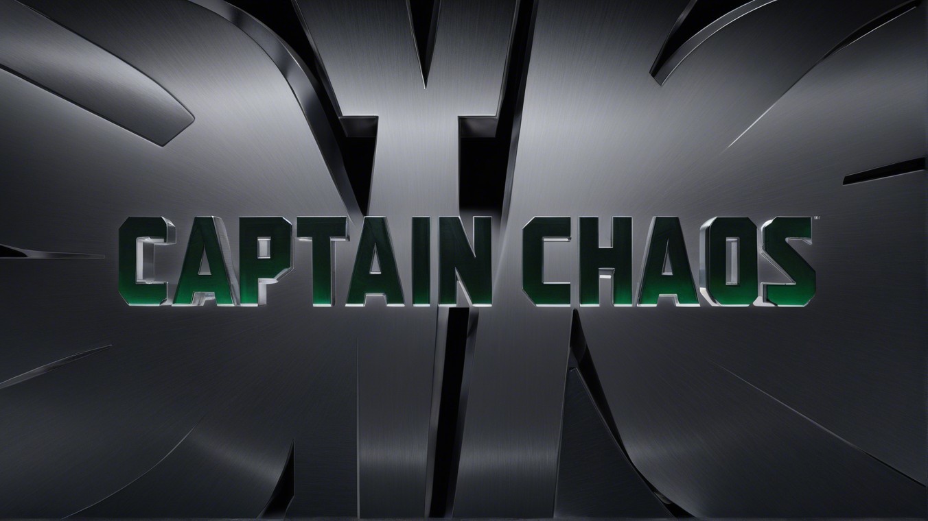 Bold "CAPTAIN CHAOS" Text on Metallic Background