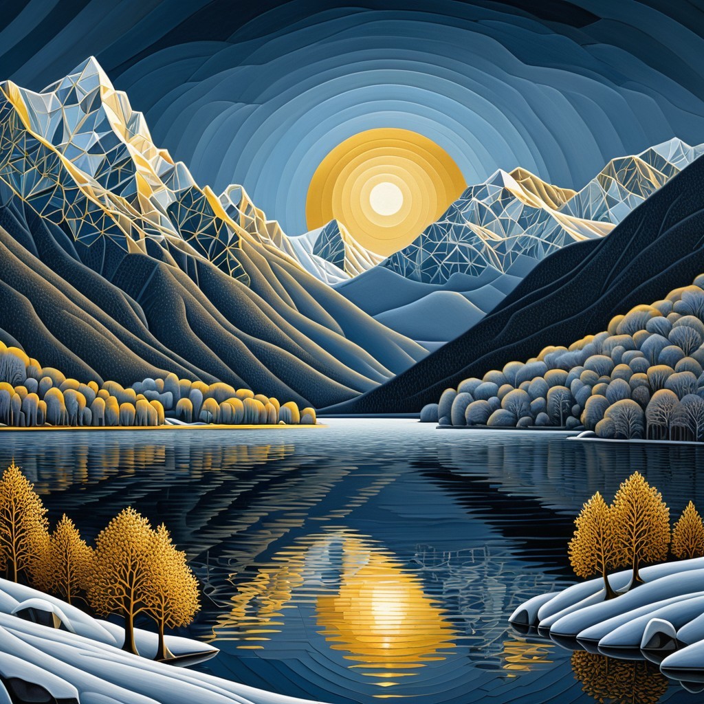 Serene Mountain Landscape with Reflective Lake and Trees