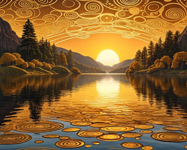 Majestic Mountains and Serene Sunset Landscape