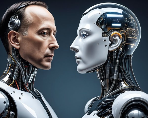 Human and Humanoid Robot Contrast in Futuristic Setting