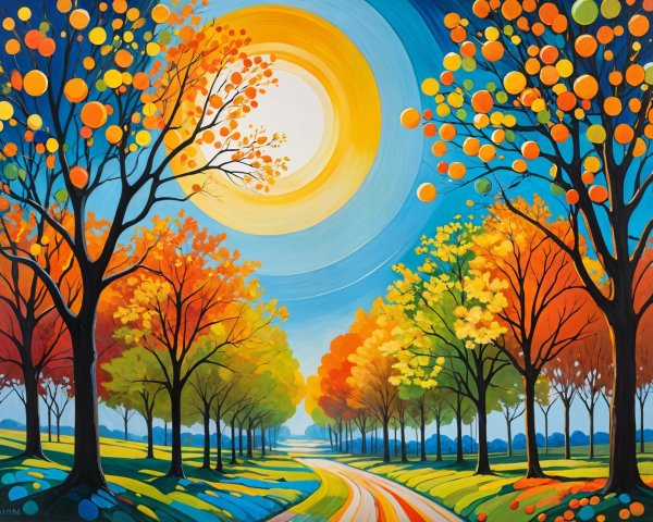 Vibrant Autumn Landscape with Colorful Foliage