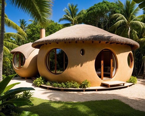 Whimsical Round Houses in a Tropical Setting