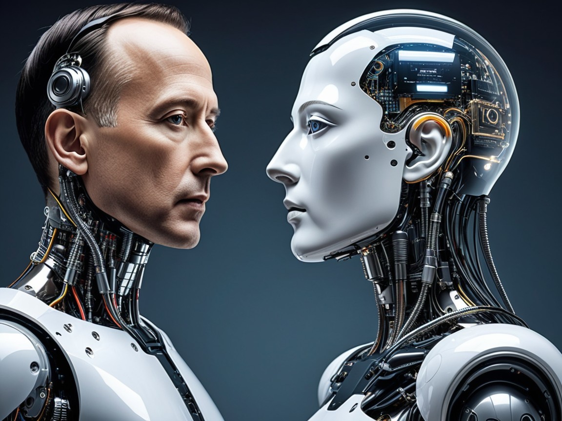 Human and Humanoid Robot Contrast in Futuristic Setting