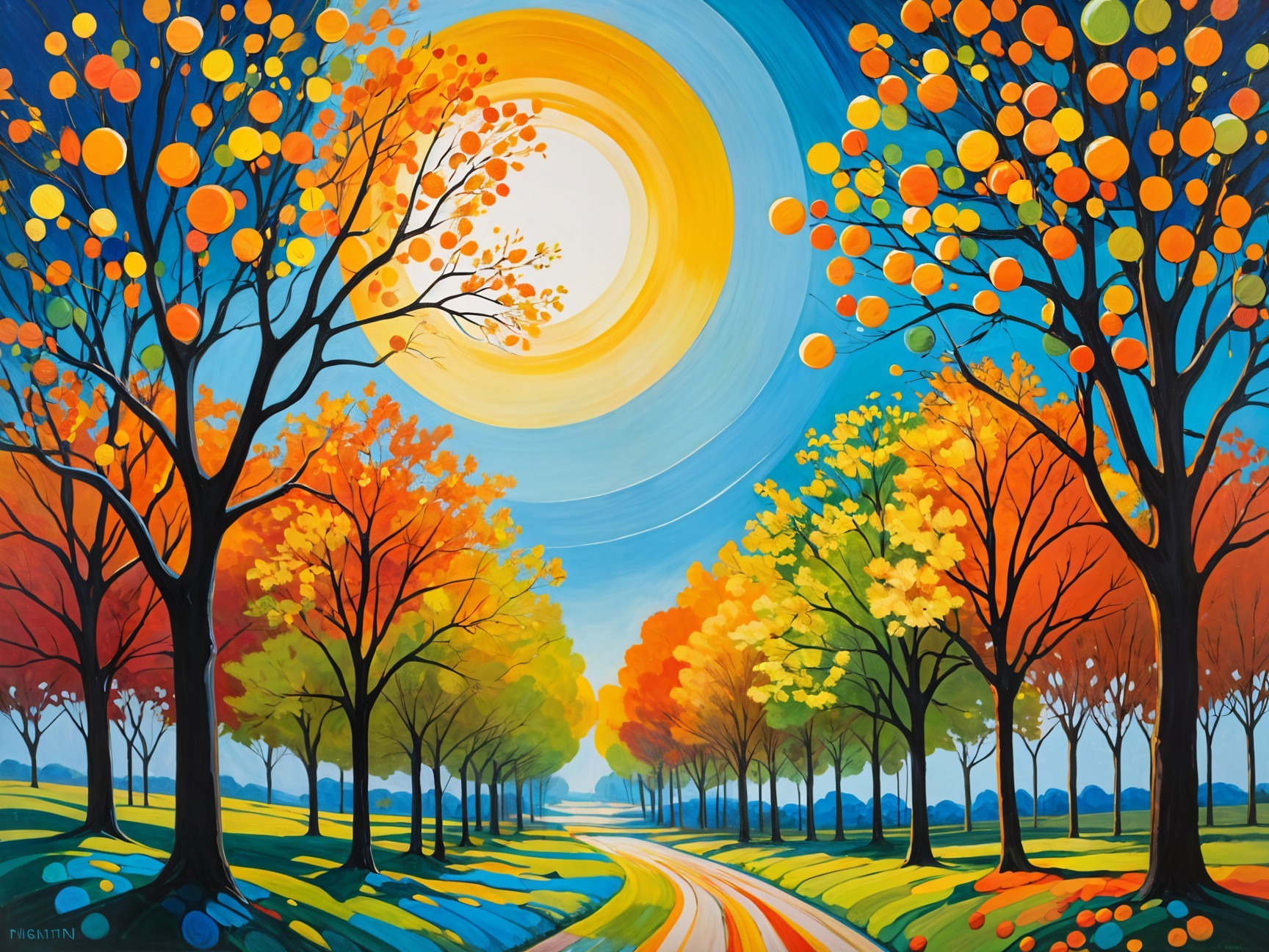 Vibrant Autumn Landscape with Colorful Foliage