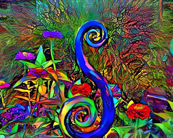 Abstract Nature Scene with Swirling Colors and Patterns