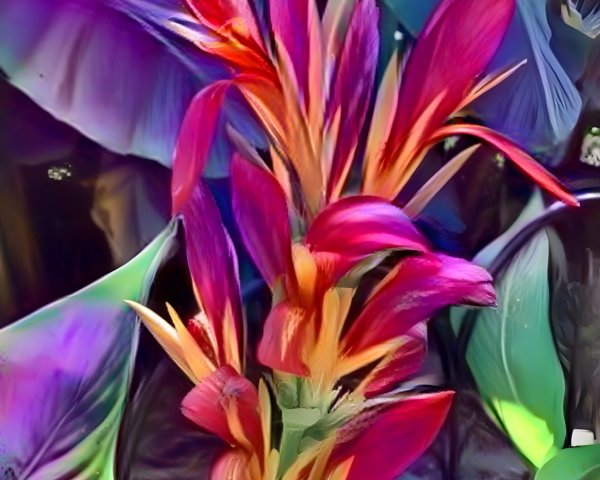 Vibrant Tropical Flowers in Red, Orange, and Pink
