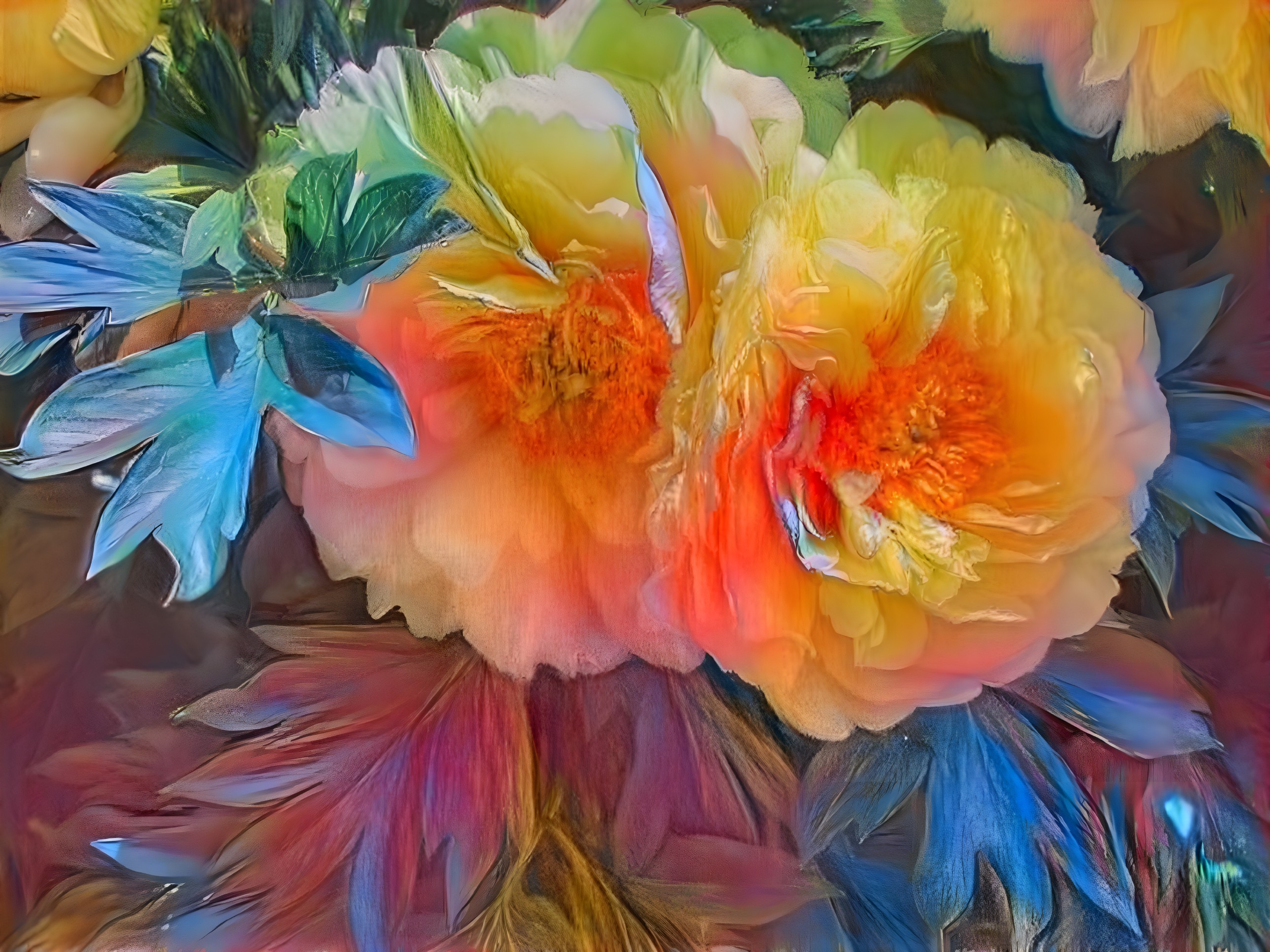 Vibrant Peony Flower Arrangement in Soft Hues