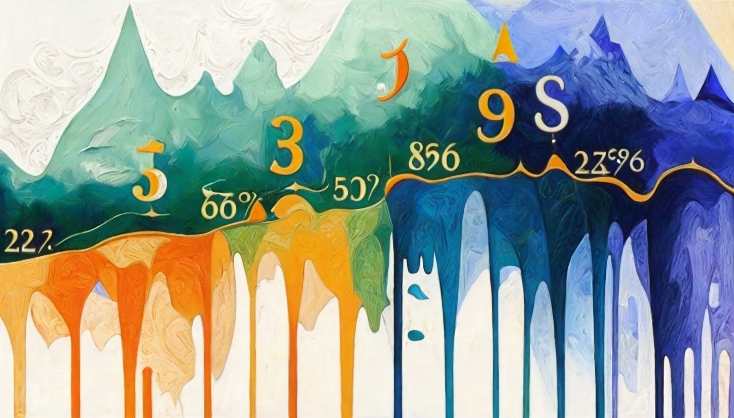 Abstract Landscape with Colorful Peaks and Valleys