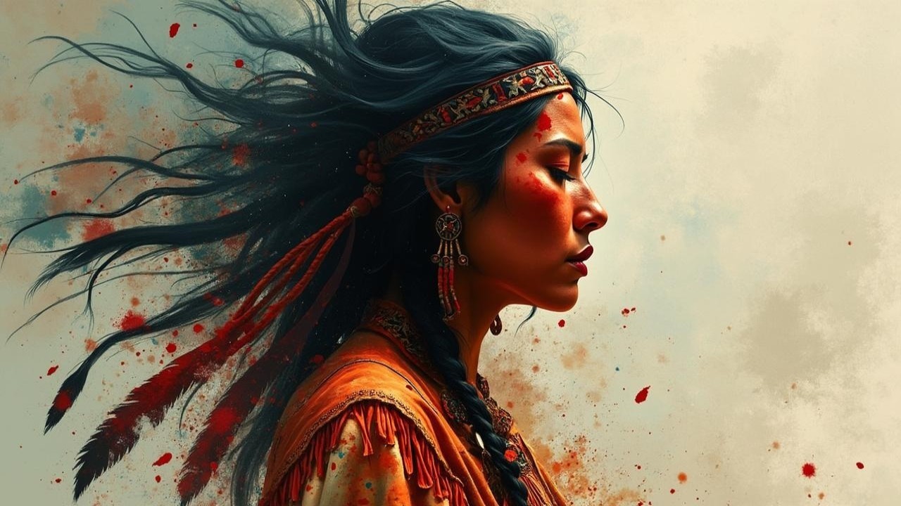 Profile of a Woman in Traditional Attire and Beadwork