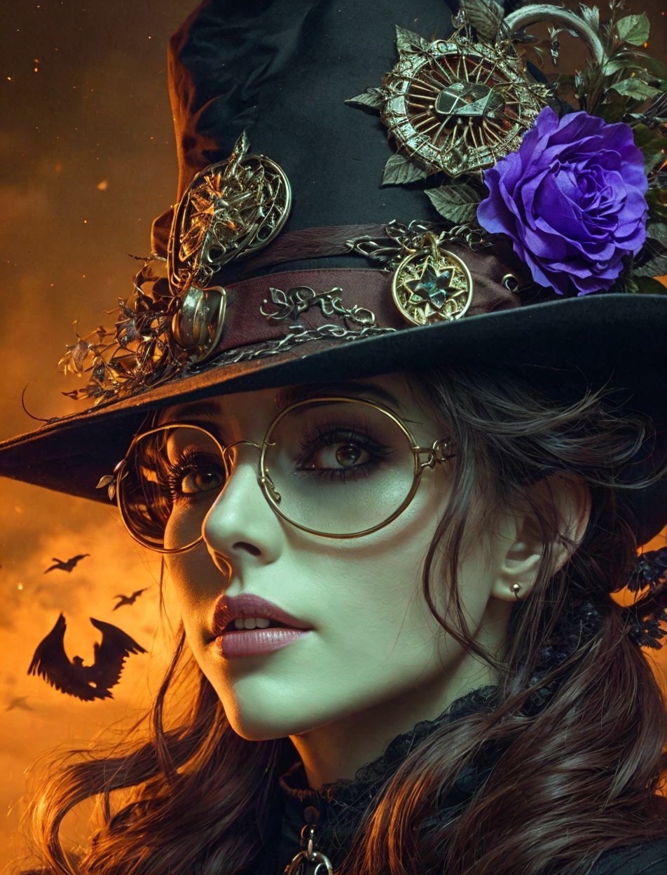 Steampunk Portrait of Woman in Unique Attire