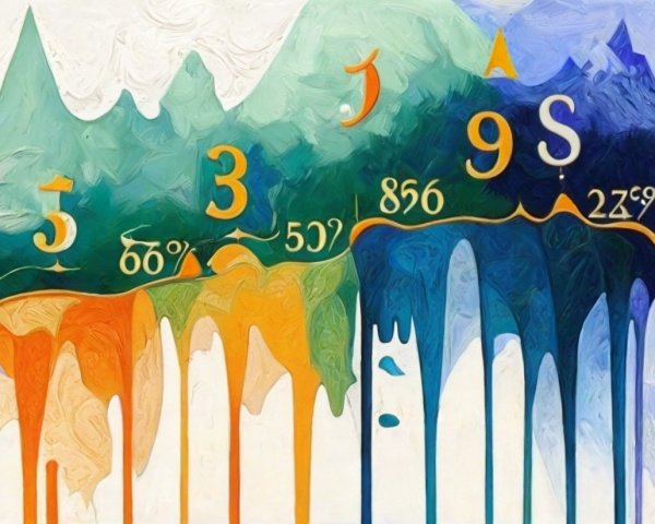 Abstract Landscape with Colorful Peaks and Valleys