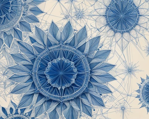 Intricate Floral Designs in Shades of Blue