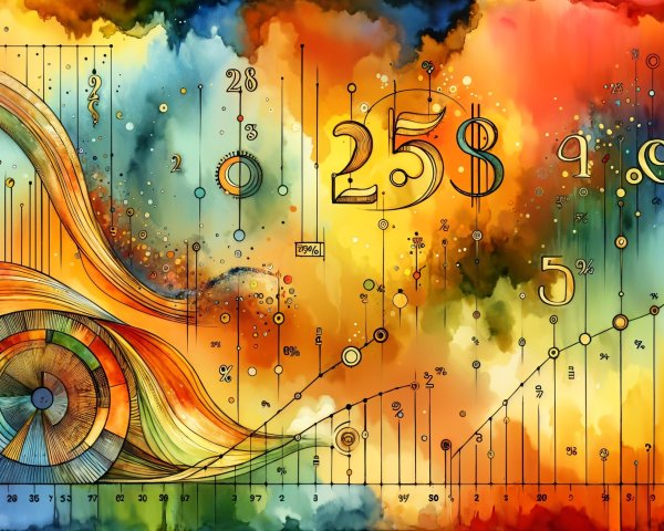 Abstract Colorful Background with Numbers and Graphs
