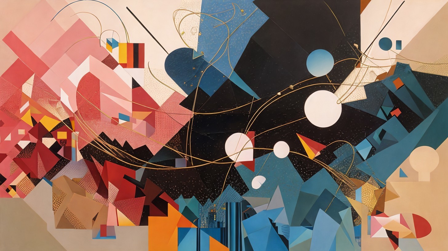 Vibrant Abstract Composition of Geometric Shapes and Colors