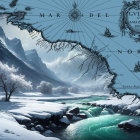 Serene Winter Landscape with Snow-Covered Mountains