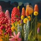 Whimsical Night Scene of a Charming Village