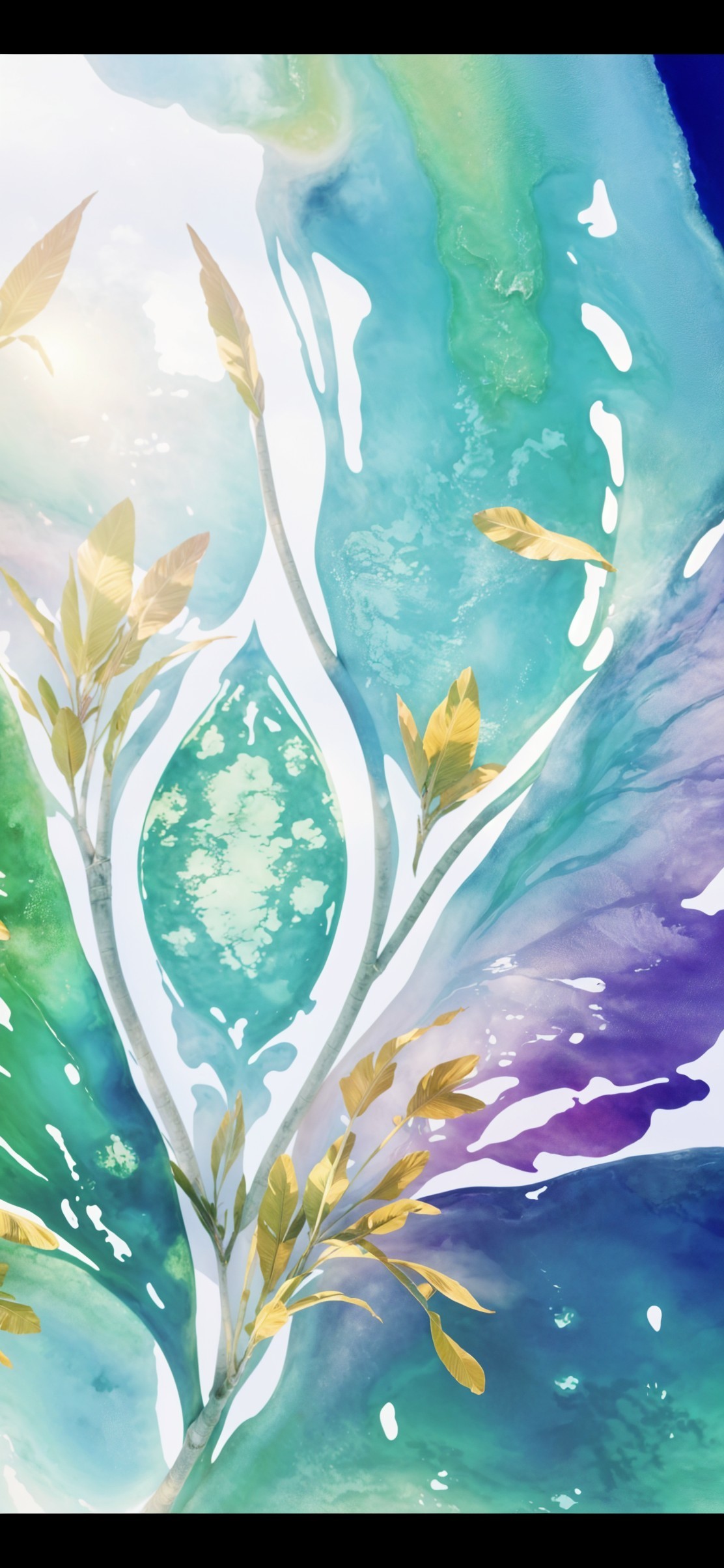 Abstract Design with Blue, Green, and Purple Tones