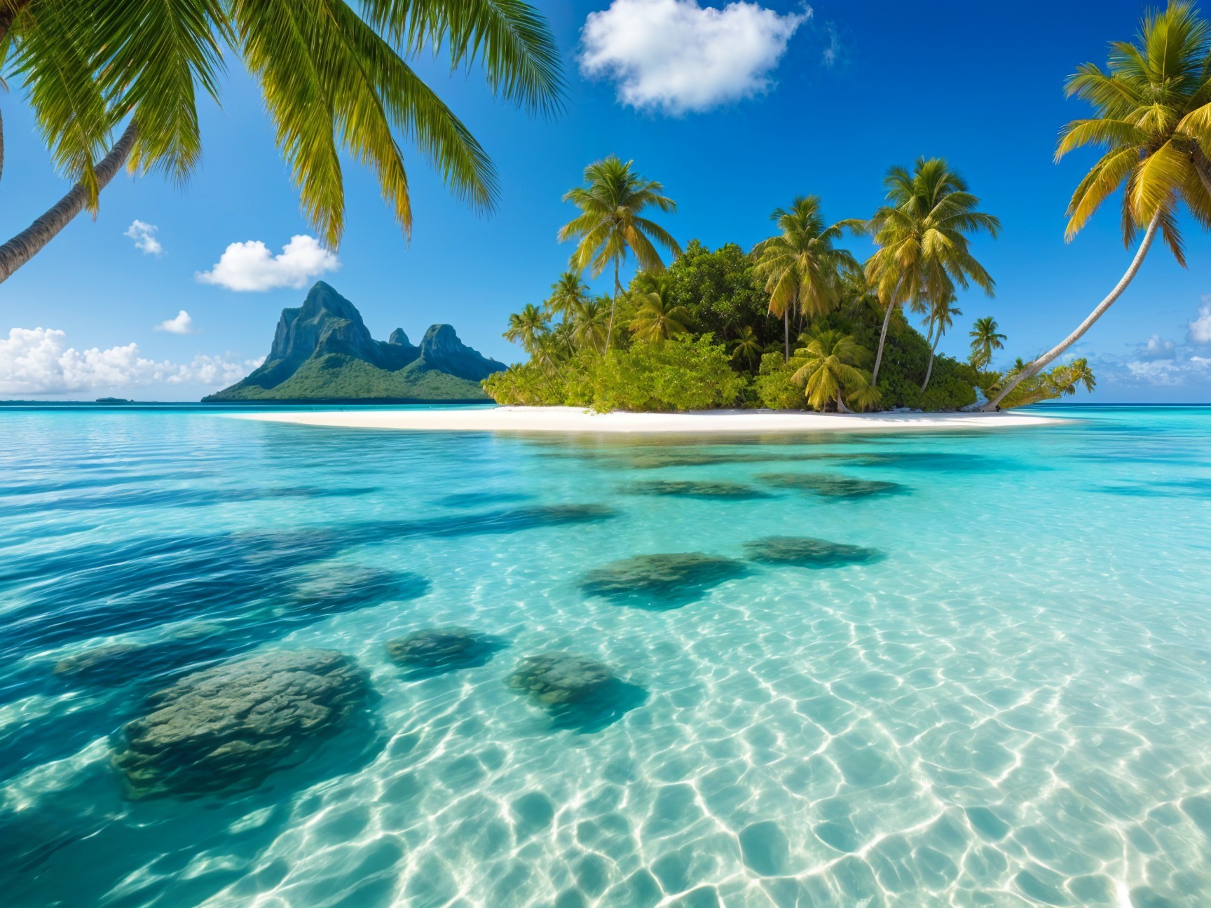 Serene Tropical Paradise with Secluded Island and Beaches