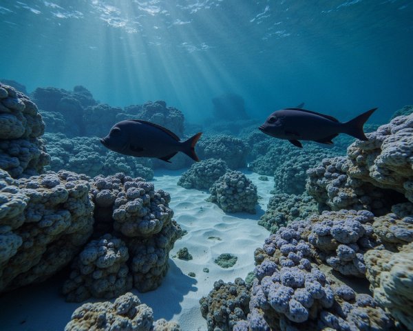 Vibrant Underwater Scene with Coral and Fish