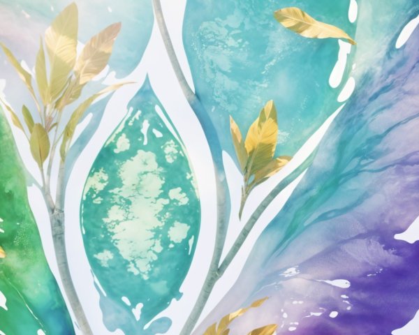 Abstract Design with Blue, Green, and Purple Tones