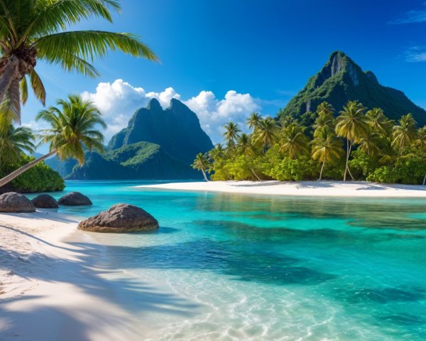 Tropical Beach with White Sand and Turquoise Waters