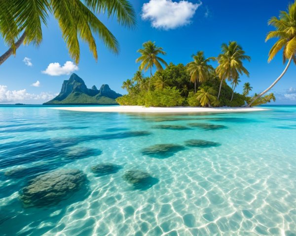 Serene Tropical Paradise with Secluded Island and Beaches