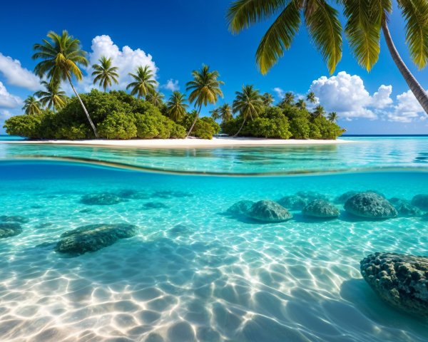 Tropical Paradise with Turquoise Waters and Beaches