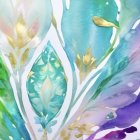Abstract Design with Blue, Green, and Purple Tones