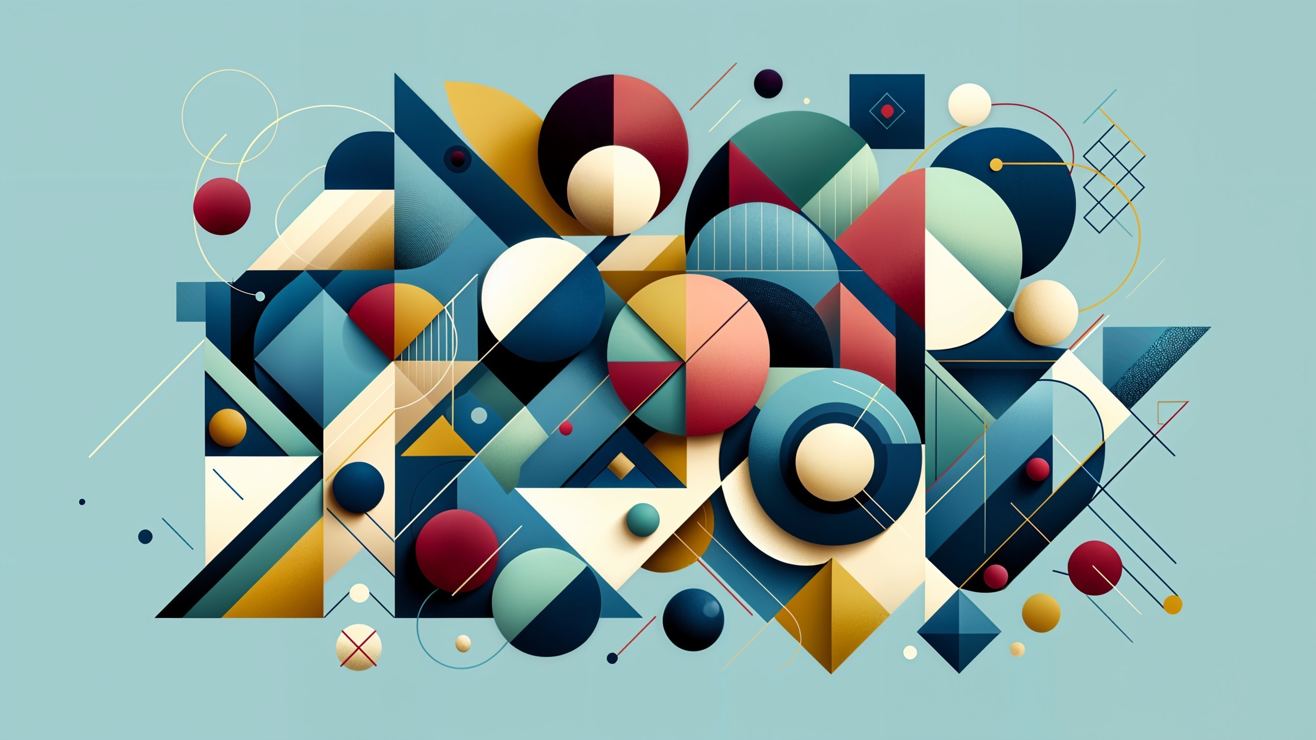 Abstract Geometric Shapes in Vibrant Color Palette